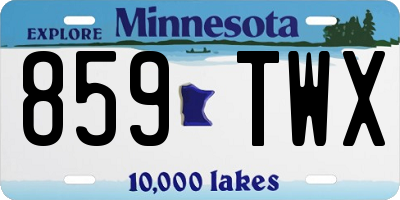 MN license plate 859TWX