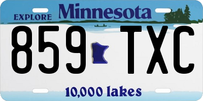 MN license plate 859TXC