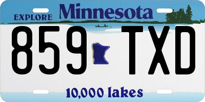 MN license plate 859TXD