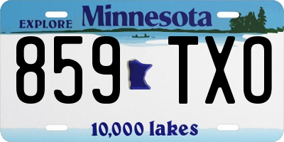 MN license plate 859TXO