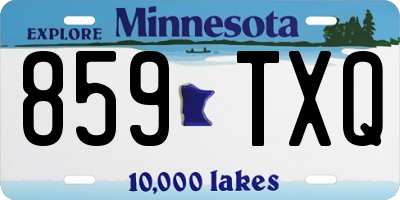 MN license plate 859TXQ