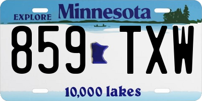 MN license plate 859TXW