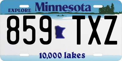 MN license plate 859TXZ