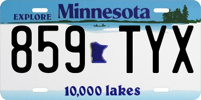 MN license plate 859TYX