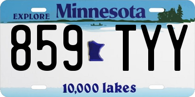 MN license plate 859TYY