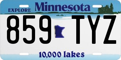 MN license plate 859TYZ