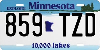 MN license plate 859TZD