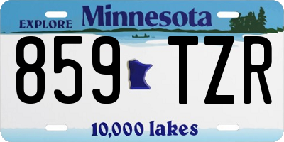 MN license plate 859TZR