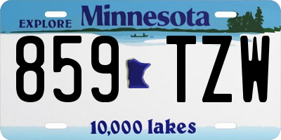 MN license plate 859TZW