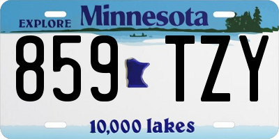 MN license plate 859TZY