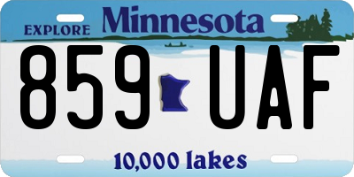 MN license plate 859UAF