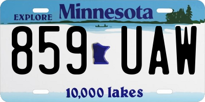 MN license plate 859UAW