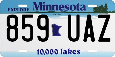 MN license plate 859UAZ