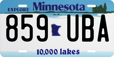 MN license plate 859UBA