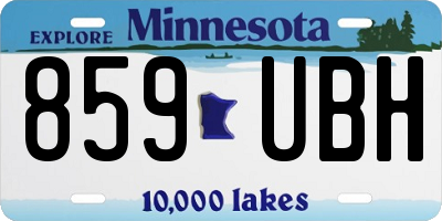 MN license plate 859UBH