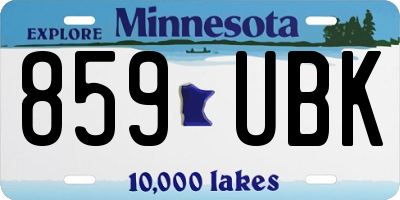 MN license plate 859UBK