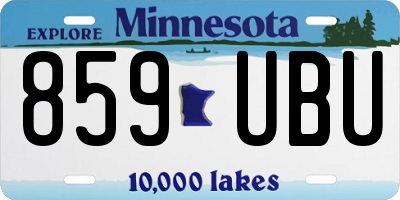 MN license plate 859UBU