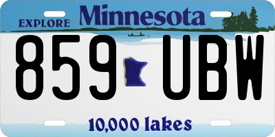 MN license plate 859UBW