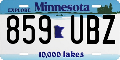 MN license plate 859UBZ