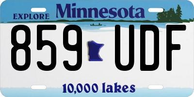 MN license plate 859UDF