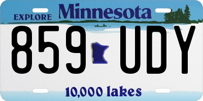 MN license plate 859UDY