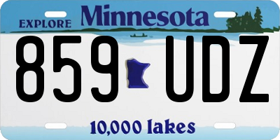 MN license plate 859UDZ