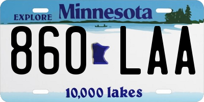 MN license plate 860LAA