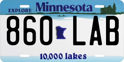 MN license plate 860LAB