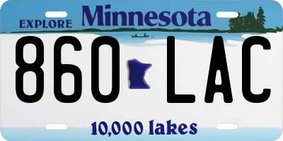 MN license plate 860LAC