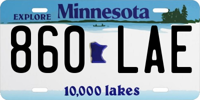 MN license plate 860LAE