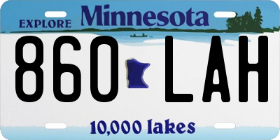 MN license plate 860LAH