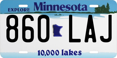 MN license plate 860LAJ