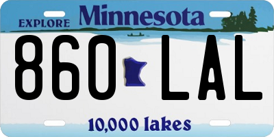 MN license plate 860LAL