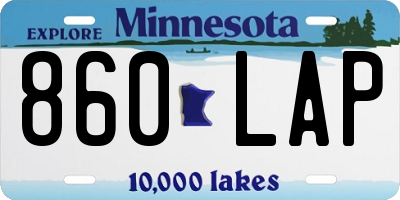 MN license plate 860LAP