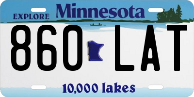 MN license plate 860LAT