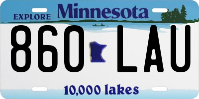 MN license plate 860LAU