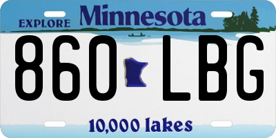 MN license plate 860LBG