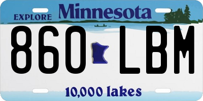 MN license plate 860LBM