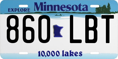 MN license plate 860LBT