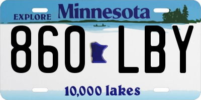 MN license plate 860LBY