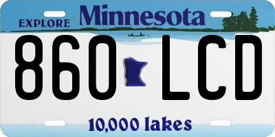 MN license plate 860LCD