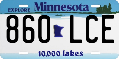 MN license plate 860LCE