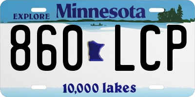 MN license plate 860LCP