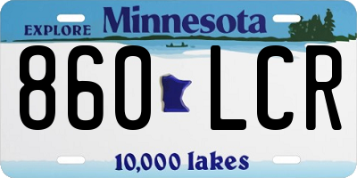 MN license plate 860LCR