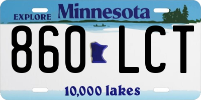 MN license plate 860LCT
