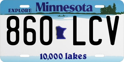 MN license plate 860LCV