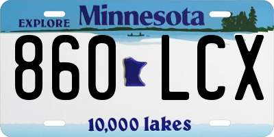 MN license plate 860LCX
