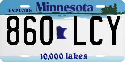 MN license plate 860LCY