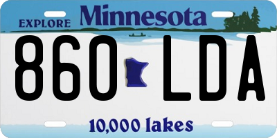 MN license plate 860LDA