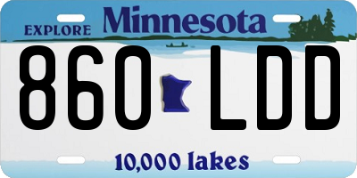 MN license plate 860LDD